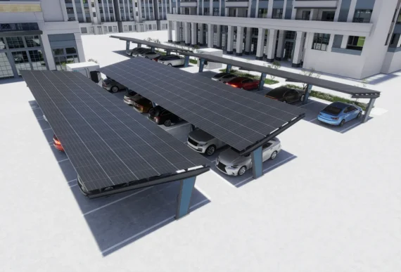 PV-Carport Modell 01 – Modernes Doppelcarport für 2 Stellplätze