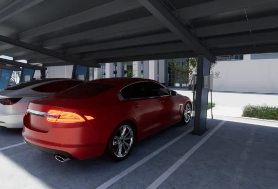 PV-Carport Modell 01 – Modernes Doppelcarport für 2 Stellplätze