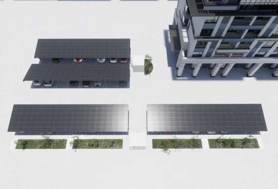 PV-Carport Modell 01 – Modernes Doppelcarport für 2 Stellplätze