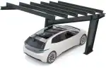 PV-Carport Modell 01 – Modernes Einzelcarport für 1 Stellplatz