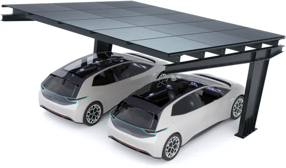PV-Carport 01 – Komplettset (2 Stellplätze) mit Photovoltaik