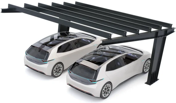 PV-Carport Modell 01 – Modernes Doppelcarport für 2 Stellplätze