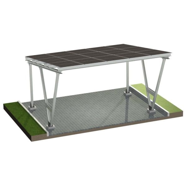 PV-Carport Modell S2 – 2 Stellplätze | Inkl. 15 PV-Module | Schneelast 1,6 kN/m²