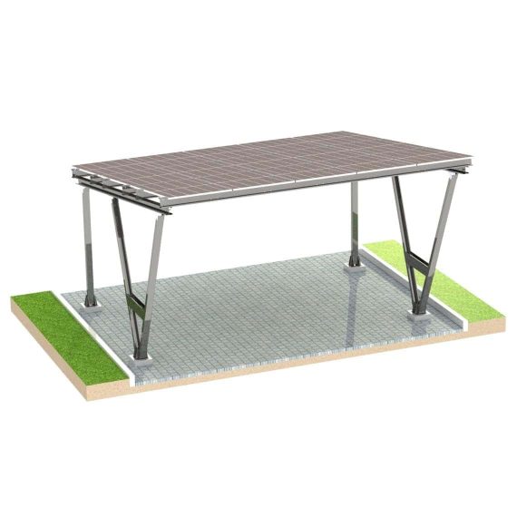 PV-Carport Modell S2 – 2 Stellplätze | Für Schneelasten bis 1,6 kN/m² | Selbstmontagefreundlich