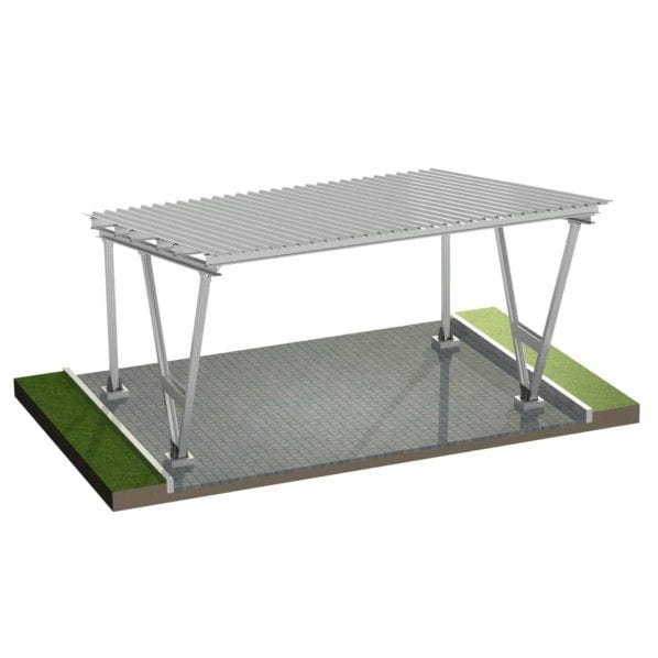 PV-Carport Modell S2 – 2 Stellplätze | Für Schneelasten bis 1,6 kN/m² | Selbstmontagefreundlich
