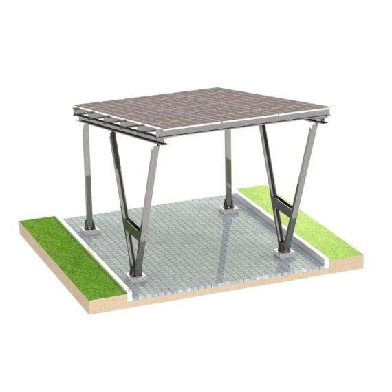 PV-Carport Modell S – 1 Stellplatz | Für hohe Schneelasten bis 2,6 kN/m² | Selbstmontagefreundlich