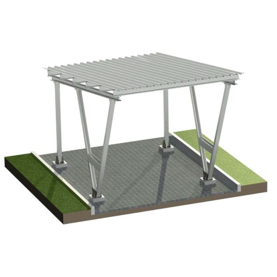 PV-Carport Modell S – 1 Stellplatz | Für hohe Schneelasten bis 2,6 kN/m² | Selbstmontagefreundlich