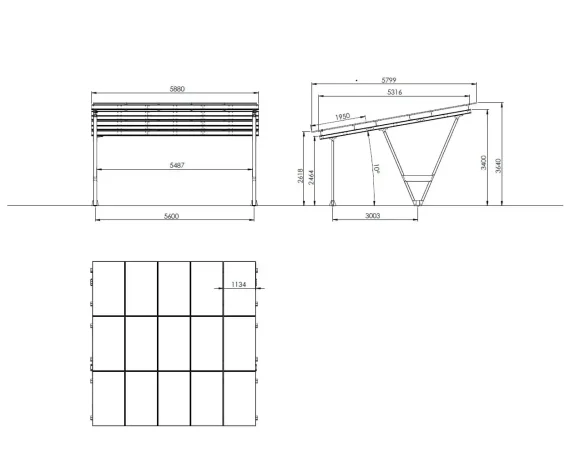 PV-Carport Modell S2 – 2 Stellplätze | Für Schneelasten bis 1,6 kN/m² | Selbstmontagefreundlich